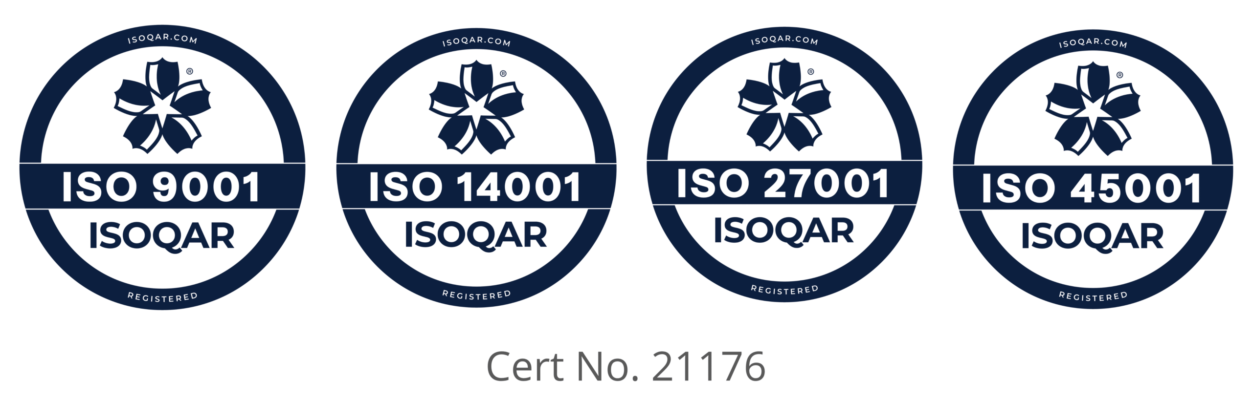 TSP ISO Accreditations, ISO9001, ISO14001, ISO27001, ISO45001 
